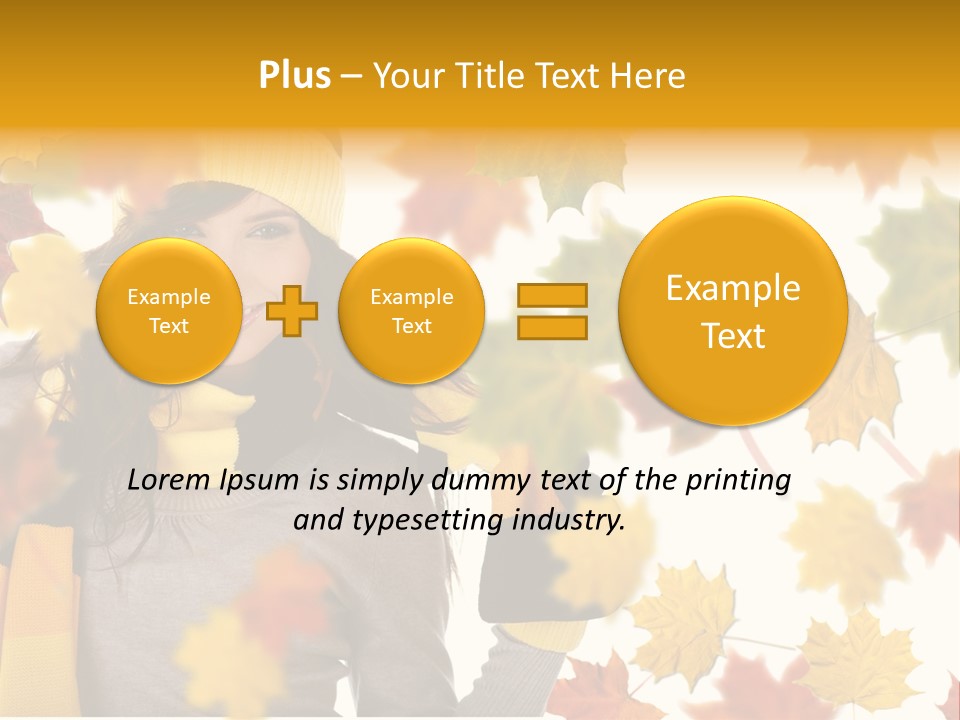 A Woman Wearing A Yellow Hat And Scarf PowerPoint Template
