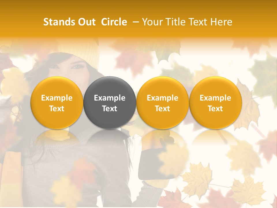 A Woman Wearing A Yellow Hat And Scarf PowerPoint Template