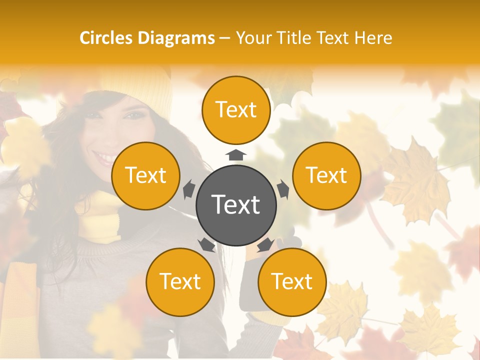 A Woman Wearing A Yellow Hat And Scarf PowerPoint Template