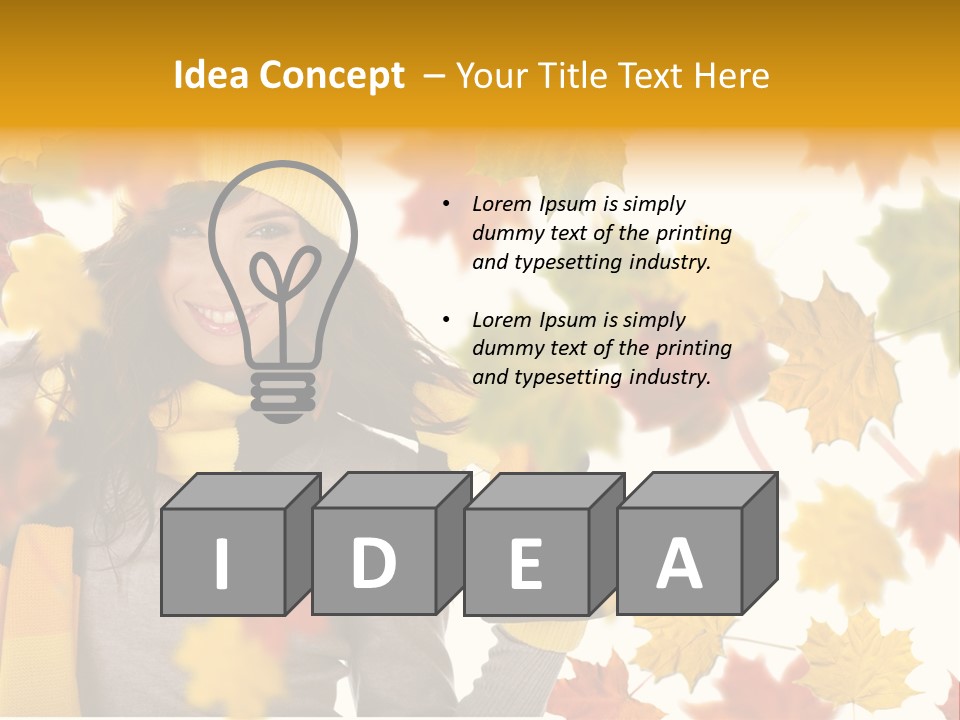 A Woman Wearing A Yellow Hat And Scarf PowerPoint Template