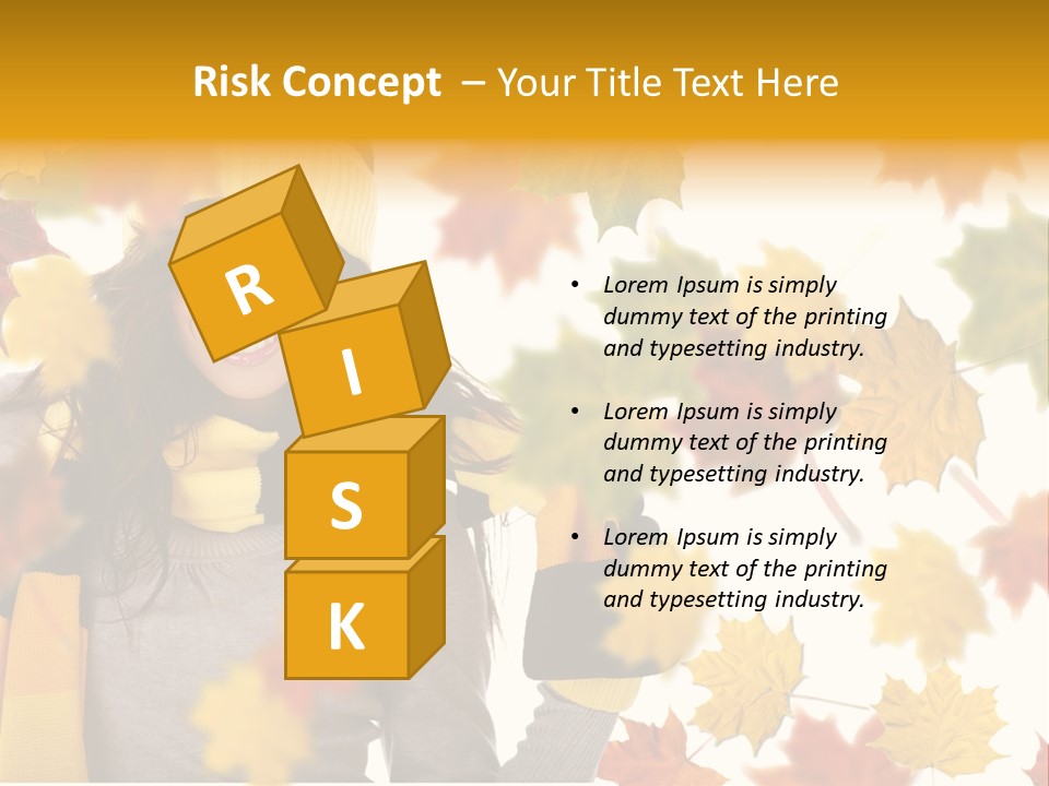 A Woman Wearing A Yellow Hat And Scarf PowerPoint Template