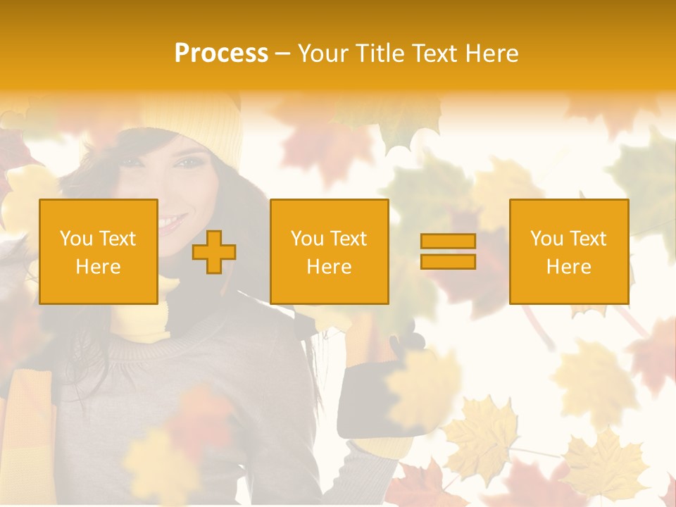 A Woman Wearing A Yellow Hat And Scarf PowerPoint Template