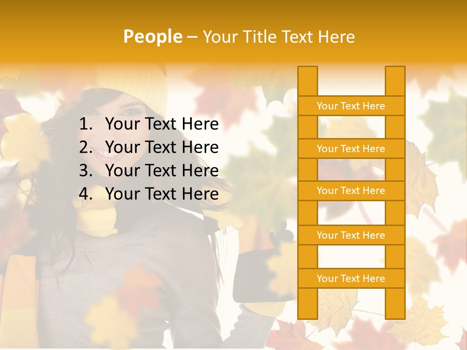 A Woman Wearing A Yellow Hat And Scarf PowerPoint Template