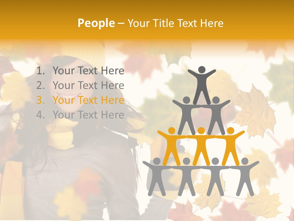 A Woman Wearing A Yellow Hat And Scarf PowerPoint Template