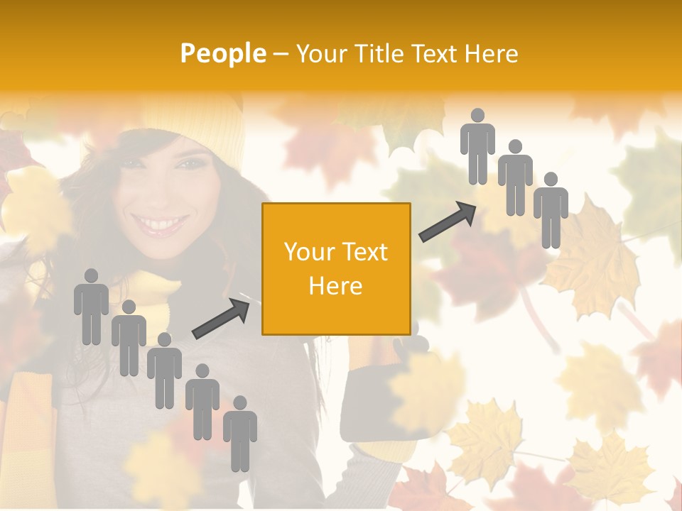 A Woman Wearing A Yellow Hat And Scarf PowerPoint Template