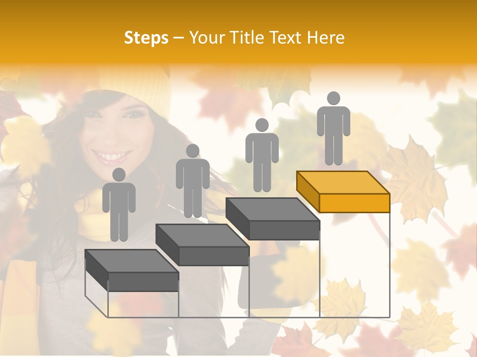 A Woman Wearing A Yellow Hat And Scarf PowerPoint Template