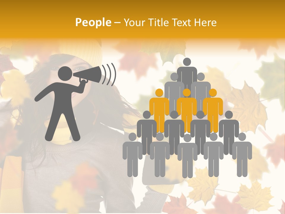 A Woman Wearing A Yellow Hat And Scarf PowerPoint Template