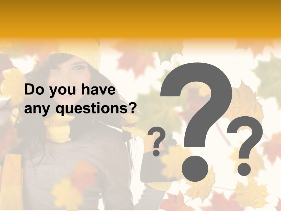 A Woman Wearing A Yellow Hat And Scarf PowerPoint Template