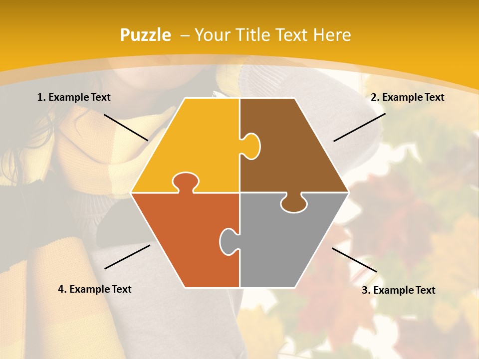 A Woman Wearing A Yellow And Black Scarf PowerPoint Template