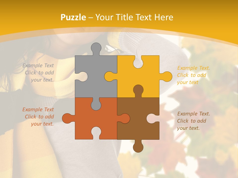 A Woman Wearing A Yellow And Black Scarf PowerPoint Template