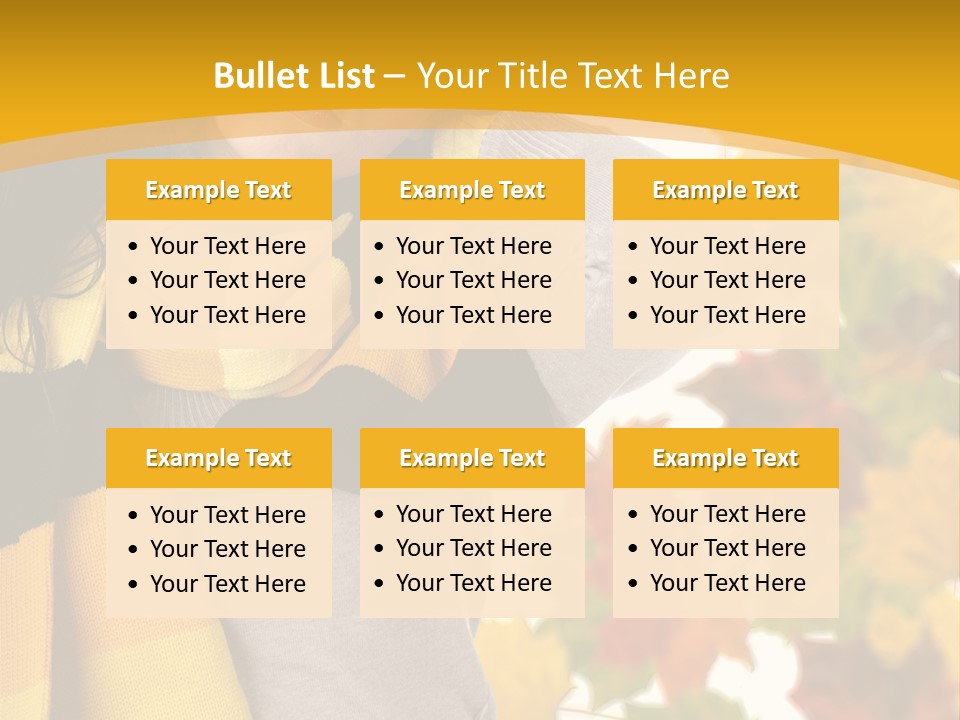 A Woman Wearing A Yellow And Black Scarf PowerPoint Template