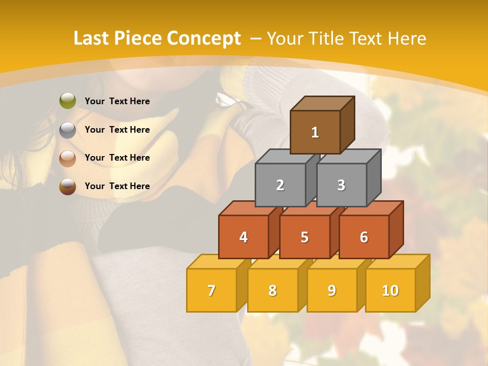 A Woman Wearing A Yellow And Black Scarf PowerPoint Template