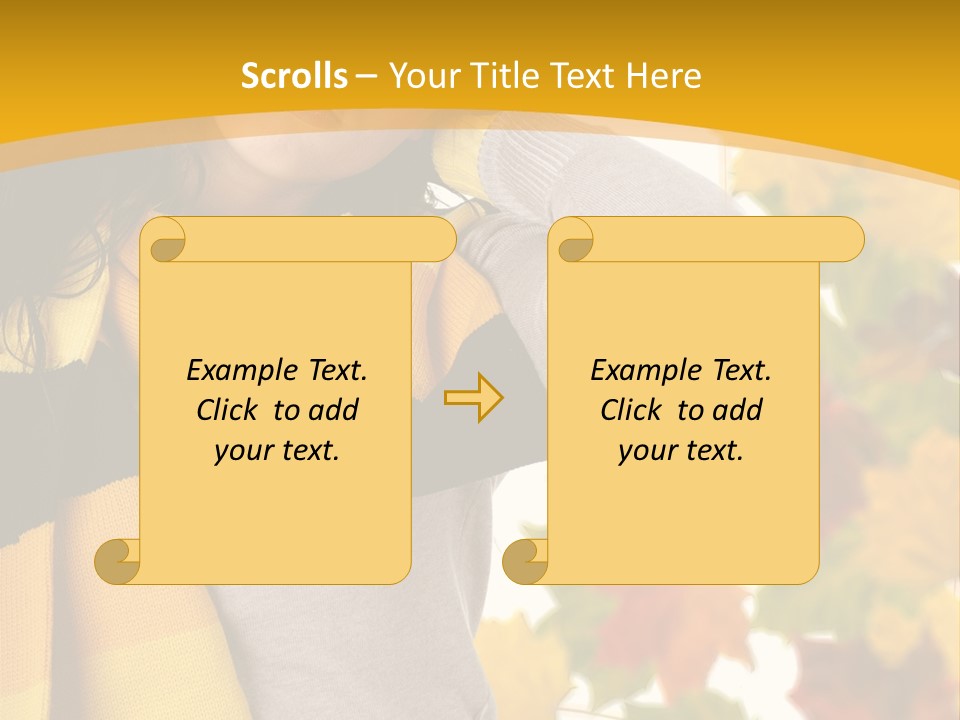 A Woman Wearing A Yellow And Black Scarf PowerPoint Template