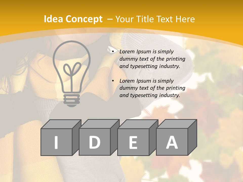 A Woman Wearing A Yellow And Black Scarf PowerPoint Template