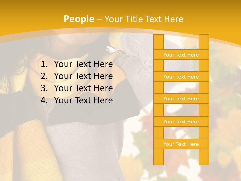A Woman Wearing A Yellow And Black Scarf PowerPoint Template