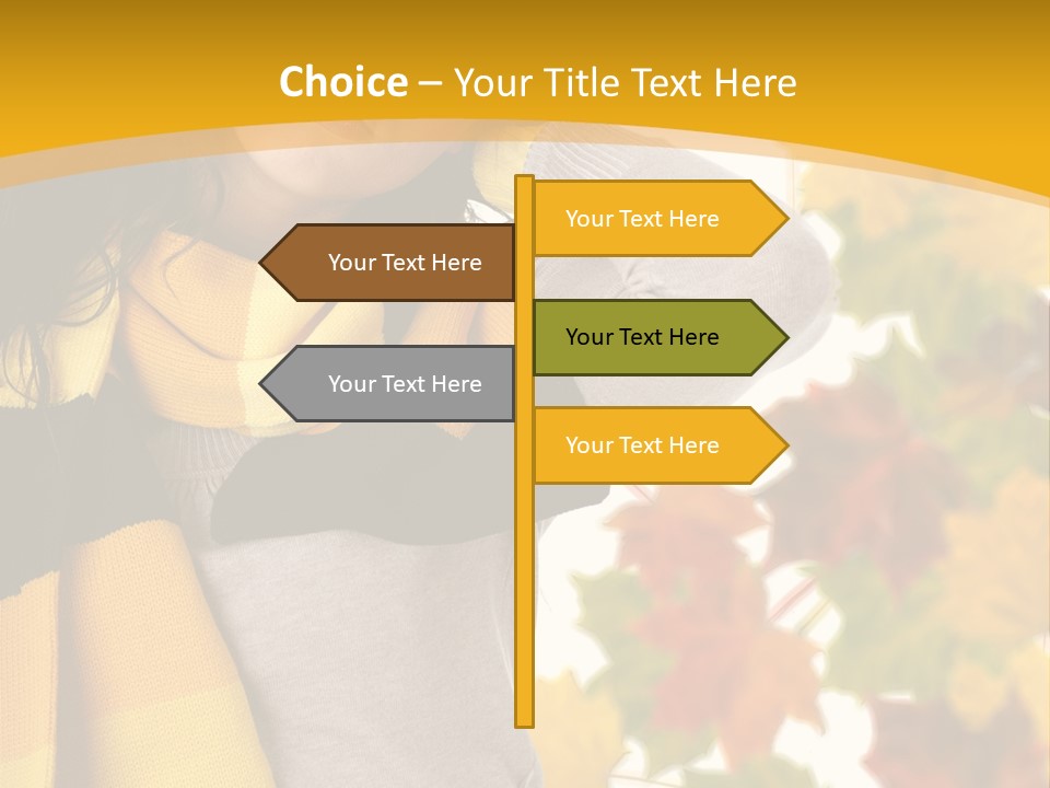 A Woman Wearing A Yellow And Black Scarf PowerPoint Template