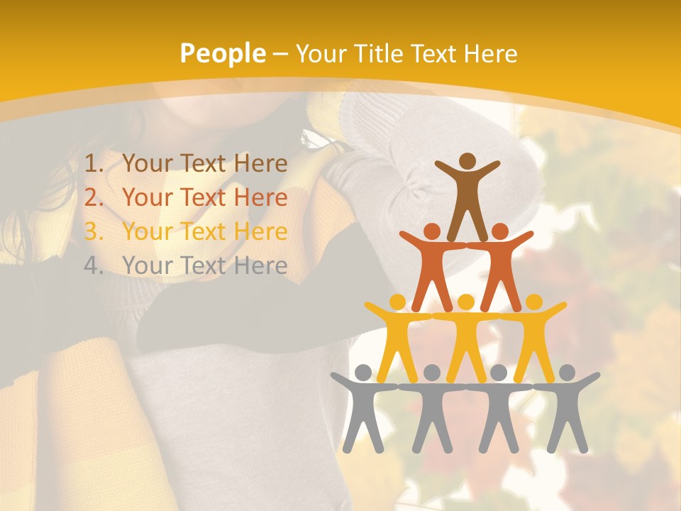 A Woman Wearing A Yellow And Black Scarf PowerPoint Template