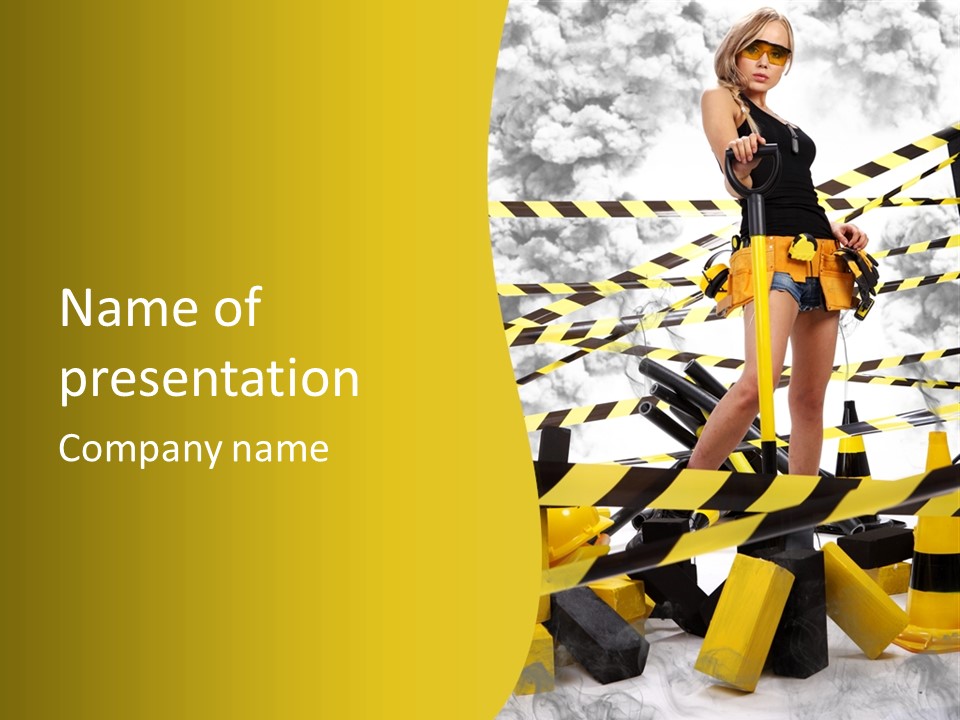 Belt Hard Worker PowerPoint Template