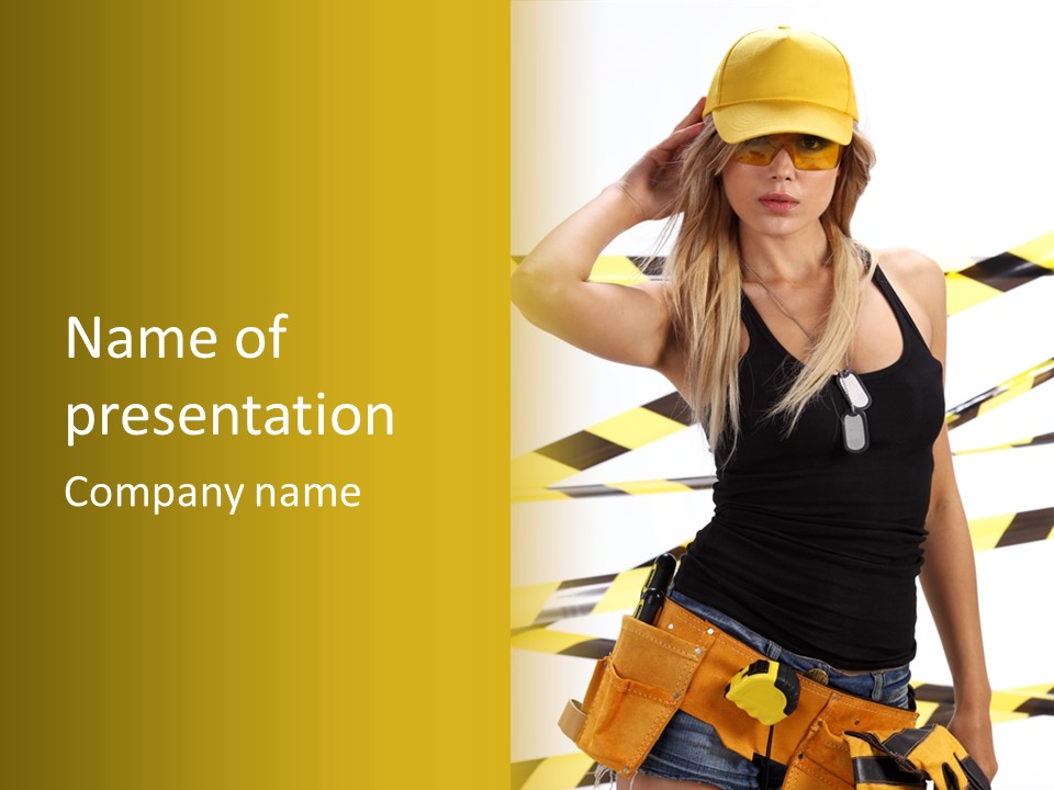 Female Blonde Sexy PowerPoint Template