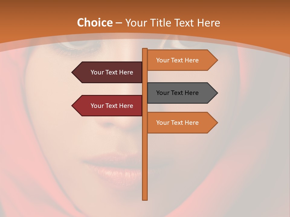 A Woman In A Red Hijab Powerpoint Presentation PowerPoint Template