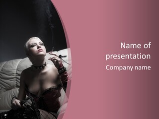 Fur Women Suit PowerPoint Template