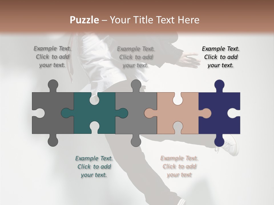 A Man In A Suit Jumping In The Air PowerPoint Template