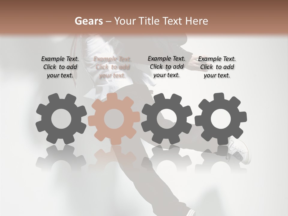 A Man In A Suit Jumping In The Air PowerPoint Template