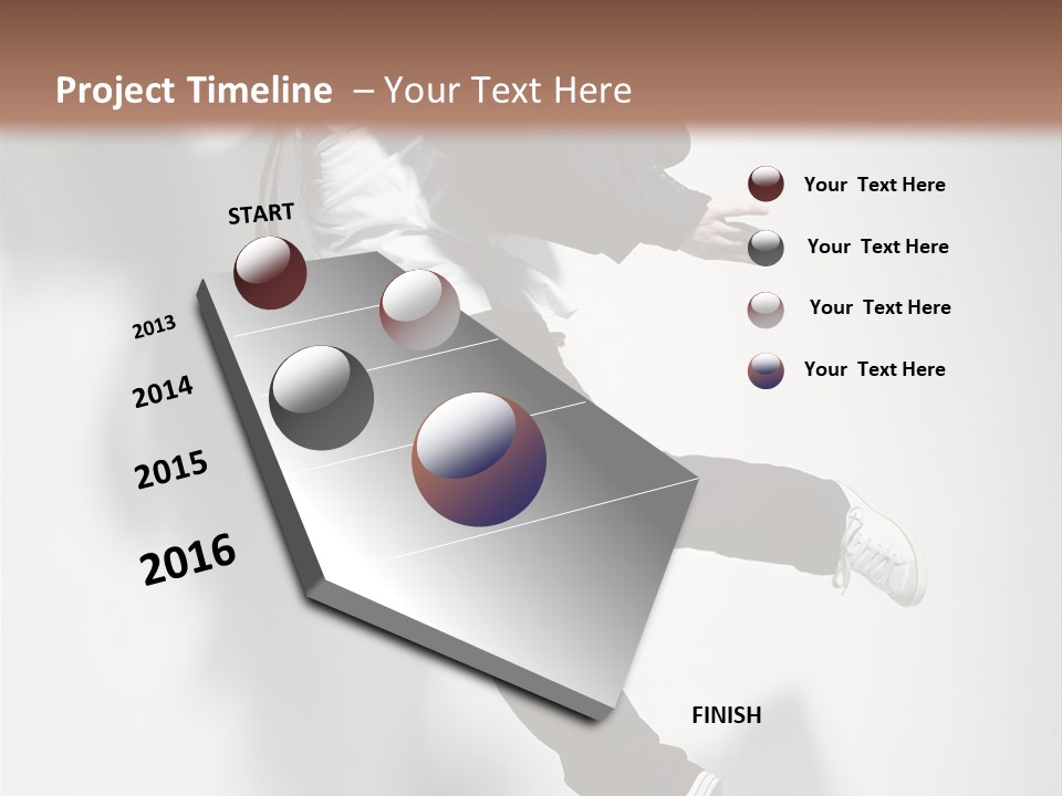 A Man In A Suit Jumping In The Air PowerPoint Template