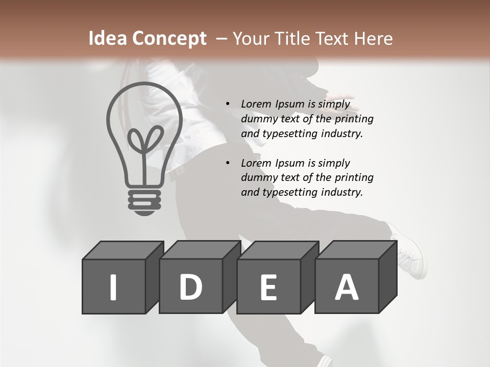 A Man In A Suit Jumping In The Air PowerPoint Template