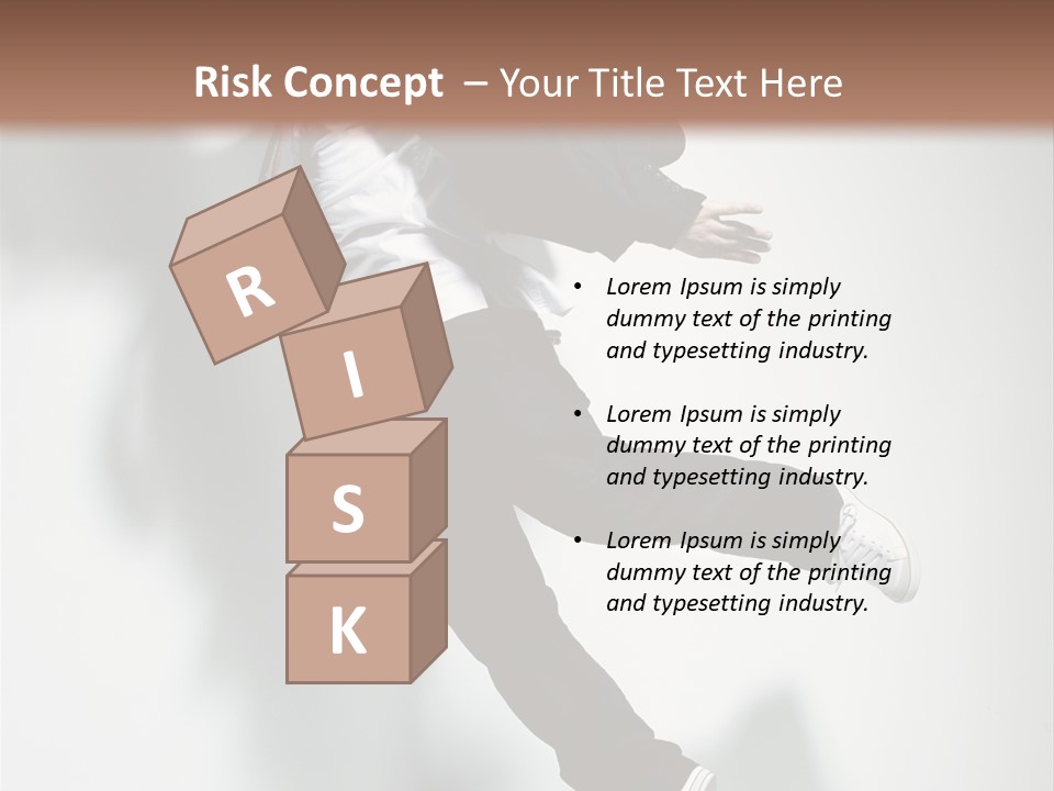 A Man In A Suit Jumping In The Air PowerPoint Template