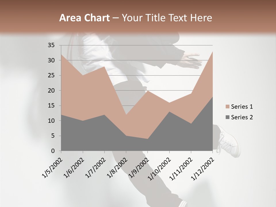 A Man In A Suit Jumping In The Air PowerPoint Template