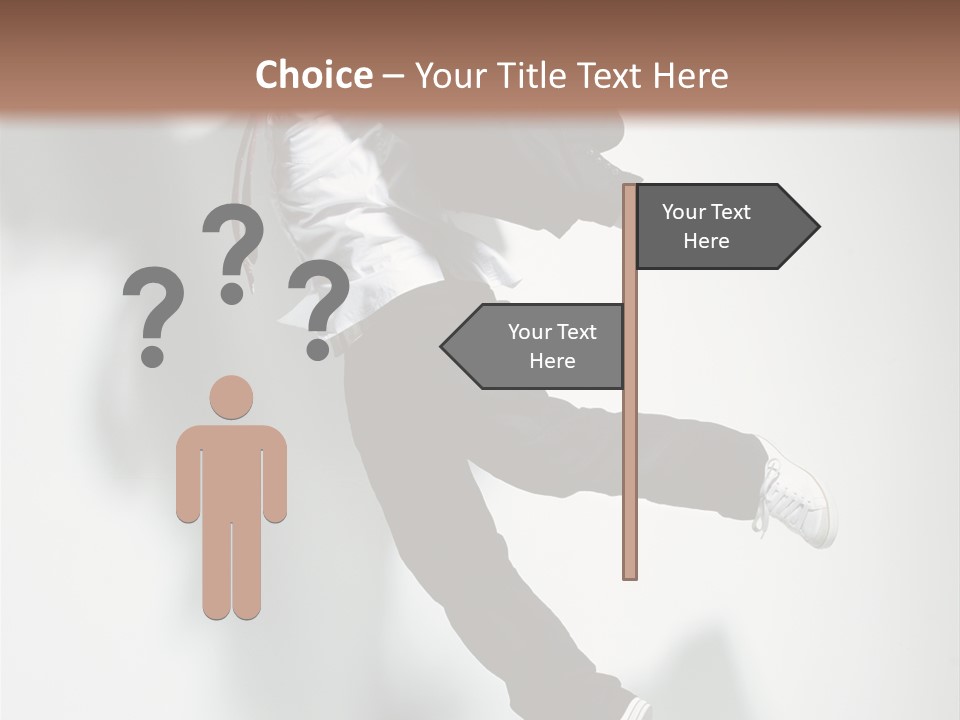 A Man In A Suit Jumping In The Air PowerPoint Template