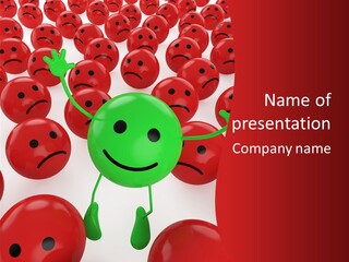 Emoticon Red Sad PowerPoint Template