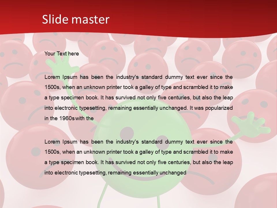 Emoticon Red Sad PowerPoint Template