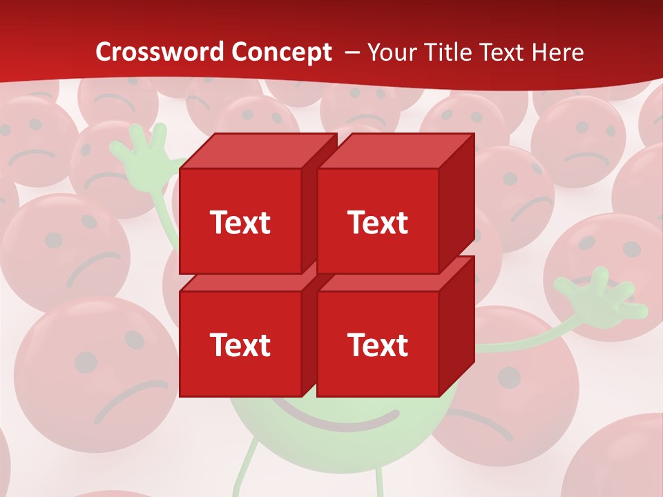 Emoticon Red Sad PowerPoint Template