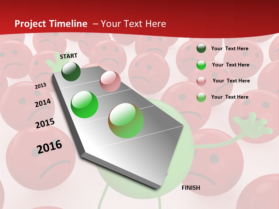 Emoticon Red Sad PowerPoint Template
