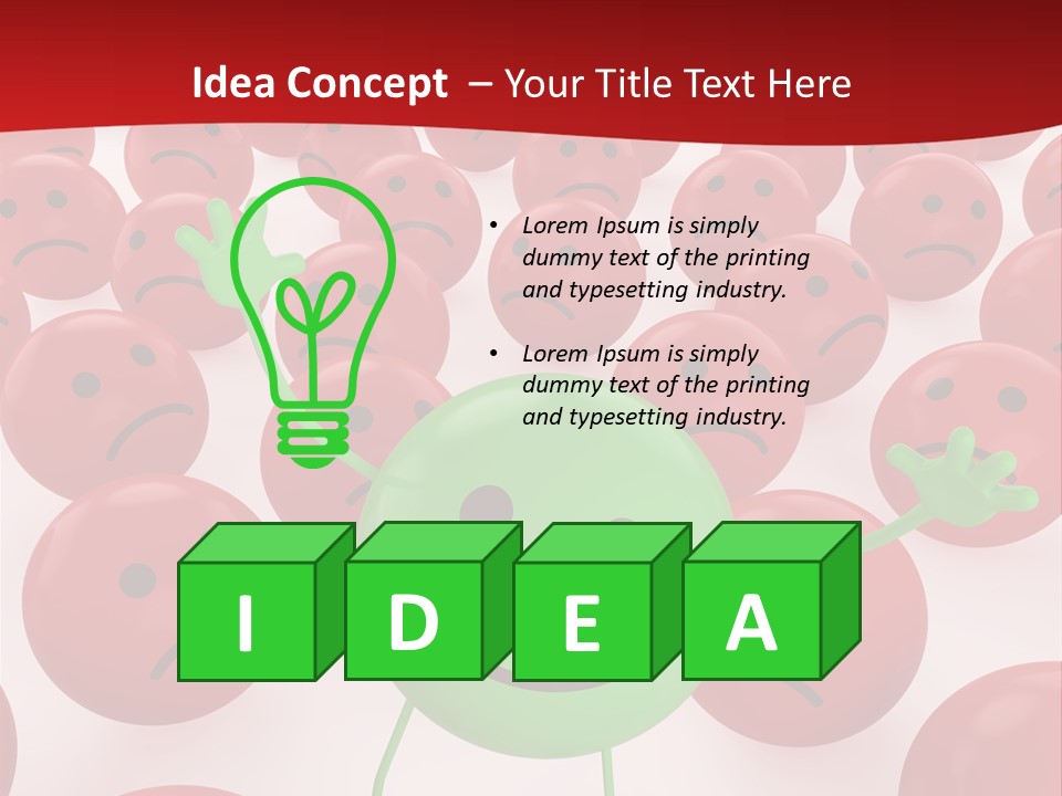 Emoticon Red Sad PowerPoint Template