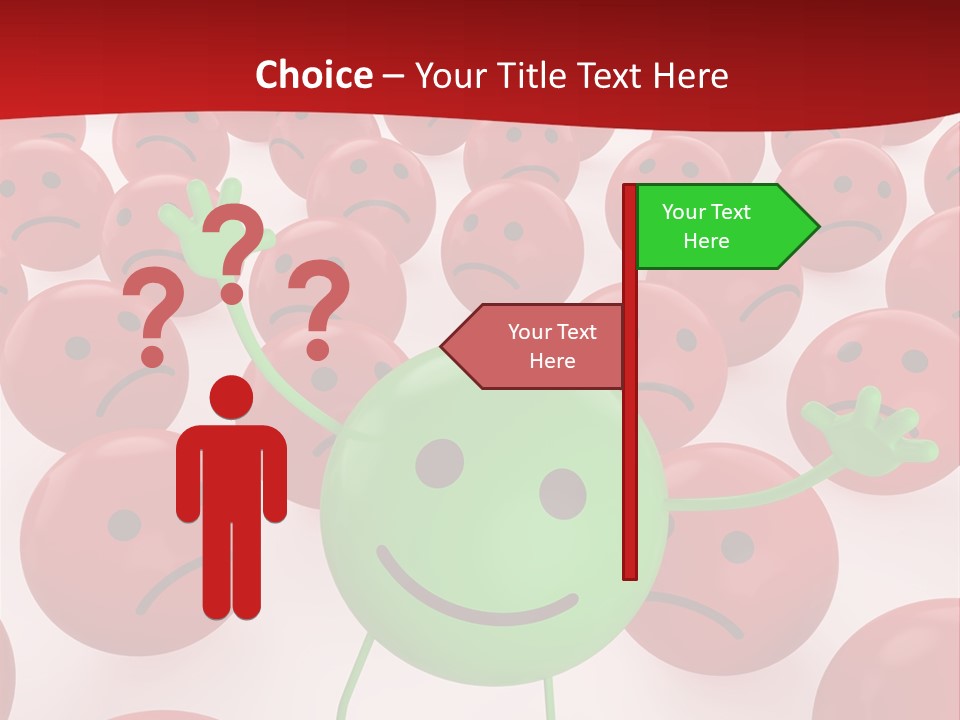 Emoticon Red Sad PowerPoint Template