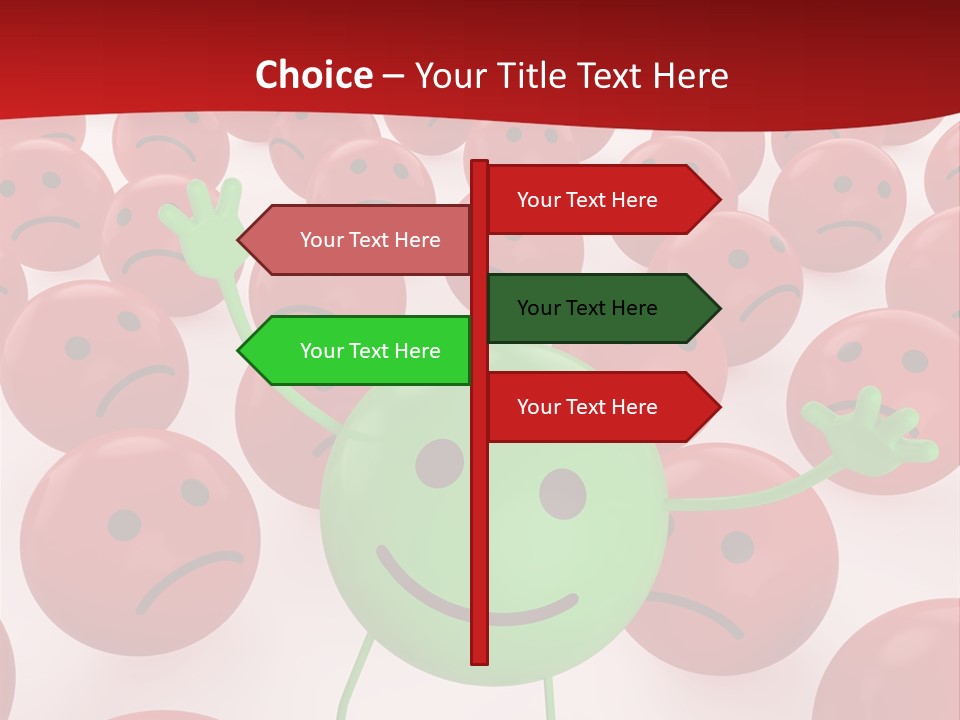 Emoticon Red Sad PowerPoint Template