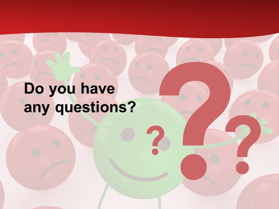 Emoticon Red Sad PowerPoint Template