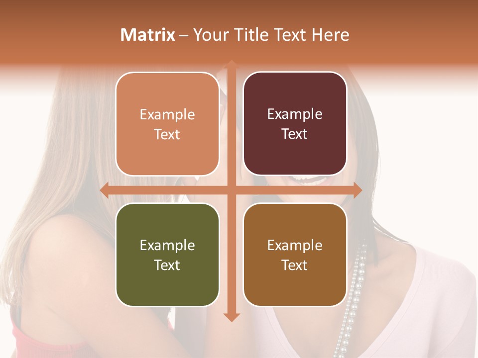 Two Women Are Smiling And Touching Each Other PowerPoint Template