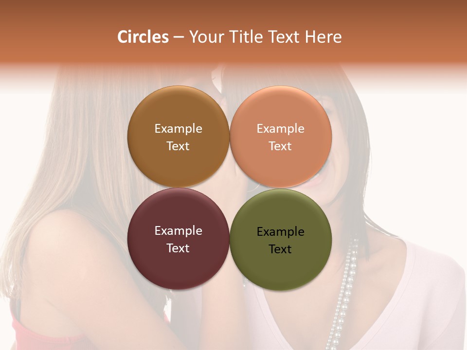 Two Women Are Smiling And Touching Each Other PowerPoint Template