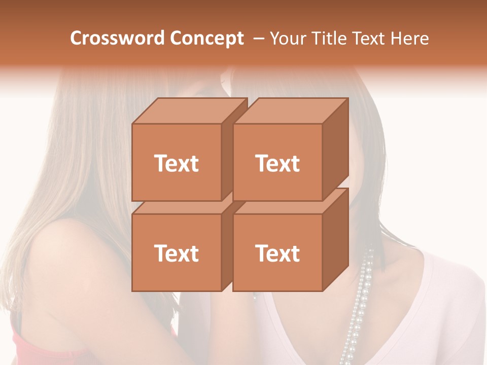 Two Women Are Smiling And Touching Each Other PowerPoint Template