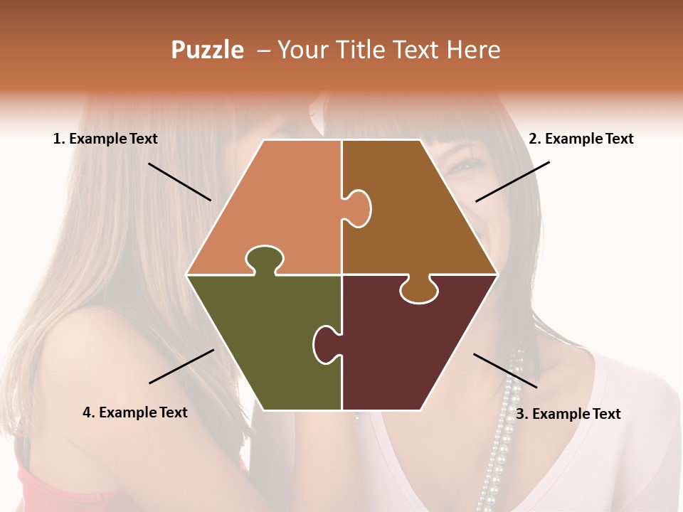 Two Women Are Smiling And Touching Each Other PowerPoint Template