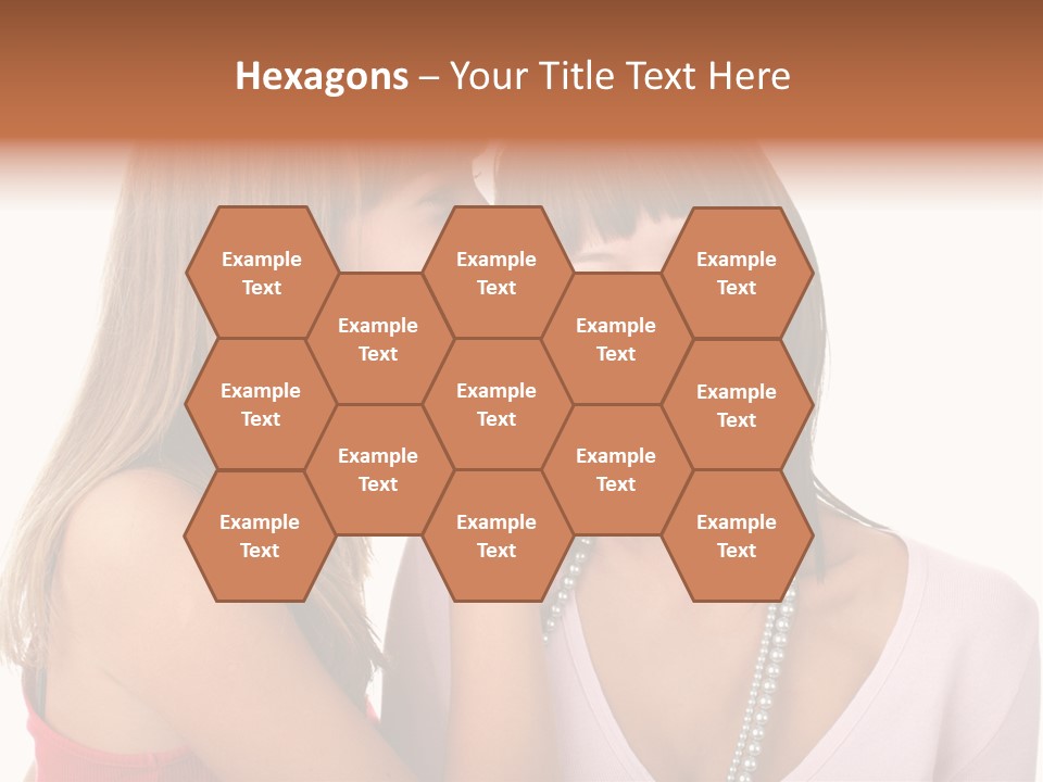 Two Women Are Smiling And Touching Each Other PowerPoint Template