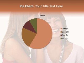 Two Women Are Smiling And Touching Each Other PowerPoint Template
