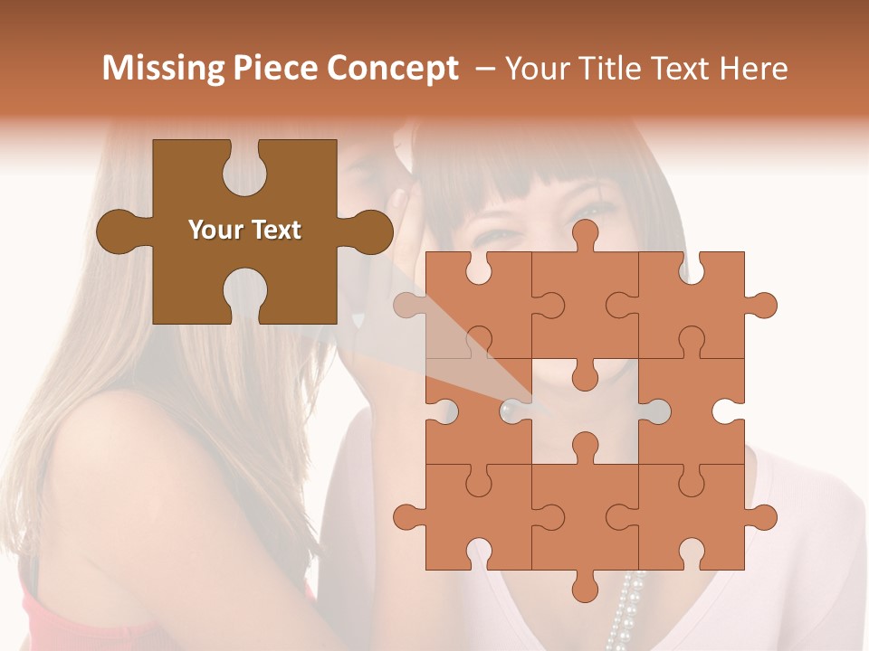 Two Women Are Smiling And Touching Each Other PowerPoint Template