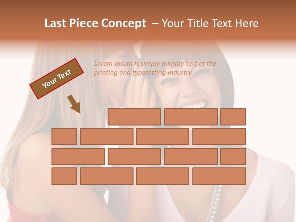 Two Women Are Smiling And Touching Each Other PowerPoint Template