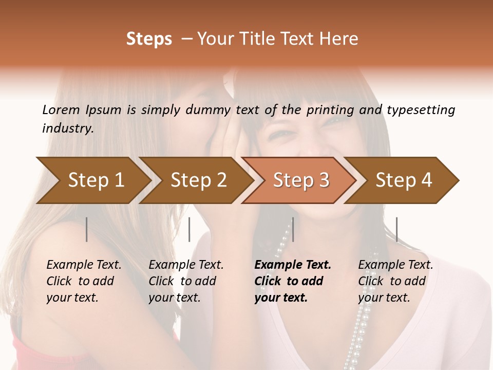 Two Women Are Smiling And Touching Each Other PowerPoint Template
