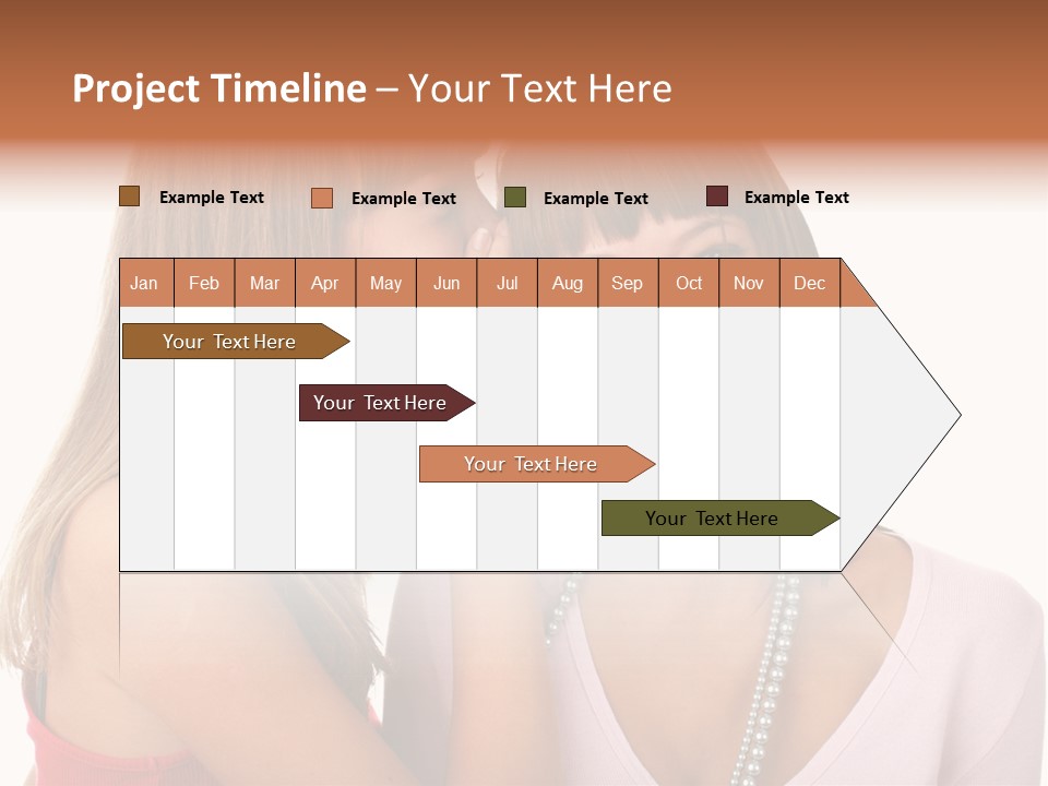 Two Women Are Smiling And Touching Each Other PowerPoint Template